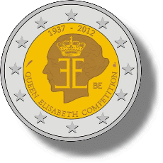 2012 Belgien Gedenkmünze - 75 Jahre Königin Elisabeth Wettbewerb