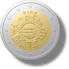 2012 Irland Gemeinschaftsausgabe 10 Jahre Euro Bargeld