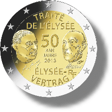 2013 Frankreich Gemeinschaftsausgabe Frankreich / Deutschlan 50. Jahrestag Élysée-Vertrag