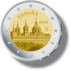 2013 Spanien Gedenkmünze - 4. Ausgabe UNESCO Weltkulturerbe Serie - Schloss und Kloster El Escorial